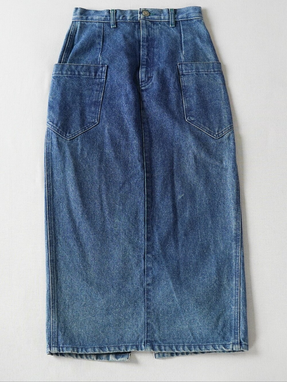 Calvin Klein High-Waisted Denim Midi Pencil Skirt 27/5 Vintage